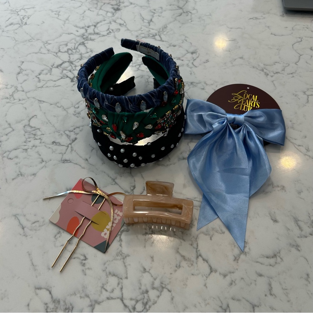 Lot of 6 Hair Accessories Headbands Bow Claw Clip‎ Pin